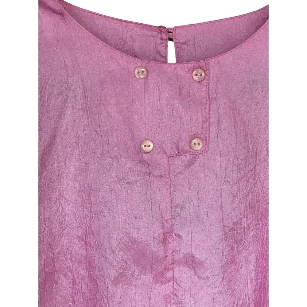 Vintage Marie St Monèt Pink Lightweight Short-Sleeve Top Size 12 - Picture 3 of 8